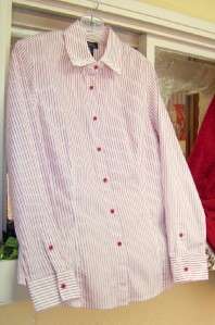 Lot Denim Co Sweater Jones New York Shirt M Red White  