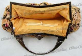 Chinese Cloth Beaded Tote Shoulder Bag Handbag 665U  