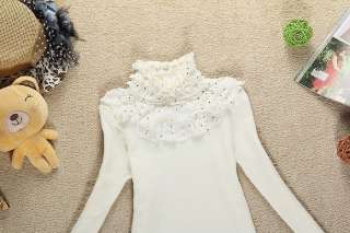   Japan Fashion Women Lady Diamond High necked Knit Tops Sweater A149