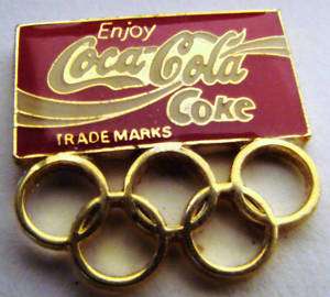 Vintage Coca Cola Olympic Pinback  