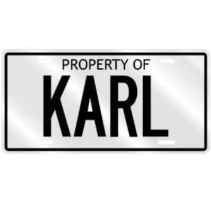  PROPERTY OF KARL LICENSE PLATE SING NAME