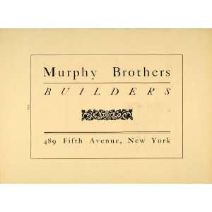  1909 Murphy Brother Builders 489 Fifth Avenue NYC Ad 