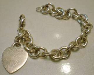 Vintage Tiffany & Co. Sterling silver heart charm bracelet (AF)  