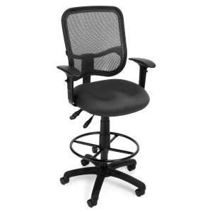   Back Ergonomic Task Stool With Arms 130 DK AA3 GRAY