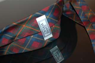 AMAZING $165 Gianni Versace Multi Tartan Plaid Silk Mens Neck Tie 