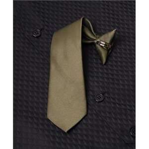  Infant / Toddler 8 Clip On Ties / Olive Baby