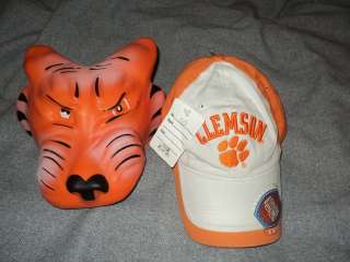 Clemson University Fan Foam GRRRRR Head Tiger Hat Used & Baseball 
