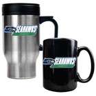 Great American Products Seattle Seahawks Travel Mug & Ceramic Mug Set