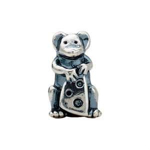  Kera Sterling Silver Mouse with Cheese Bead Jewelry