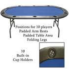 Trendy Best Quality Full Size Texas Holdem Blue Felt Poker Table   New