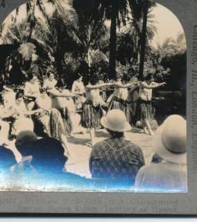 1930 Hawaiian Hula Girls Dancing Hawaii Stereoview  