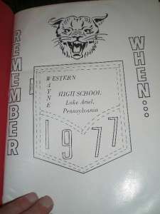 1977 WESTERN WAYNE HIGH SCHOOL LAKE ARIEL PA YEARBOOK  