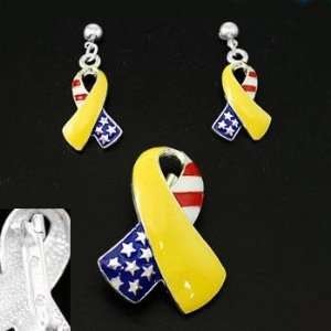  U. S. & Troop Awareness ~Broach/Earring Set. Everything 