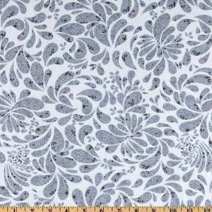  44 Wide Blue Storm Paisley Light Blue Fabric By The Yard 