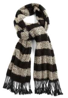 Rugby Match Scarf in Home   Black, White, Stripes, Knitted, Casual 