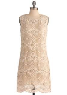 Another Lace and Time Dress   Mid length, Cream, Lace, Sheath / Shift 