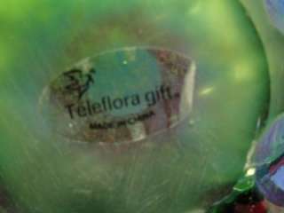 Teleflora Gift Pink and Green Swirl Vase L84  