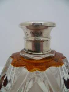 ART DECO SOLID SILVER TOP PERFUME/SCENT BOTTLE CHARLES MAY H/MARKED 
