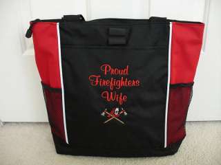 TOTE BAG Personalized Firefighter Fireman Hat Axe Wife  