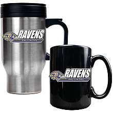 Baltimore Ravens Coffee Mug, Travel Mug   Buy Ravens Shot Glasses 