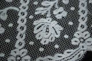 ANTIQUE SHOWY HAND VALENCIENNES LACE FLOUNCE YARDAGE  