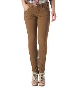 Camel (Stone ) Belted Cigarette Trousers  225717117  New Look