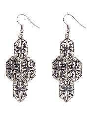 Silver (Silver) Silver Geometric Panel Earrings  256820892  New Look