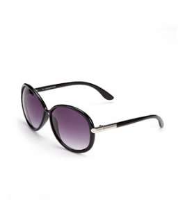 Black (Black) Round Large Lens Sunglasses  240482601  New Look