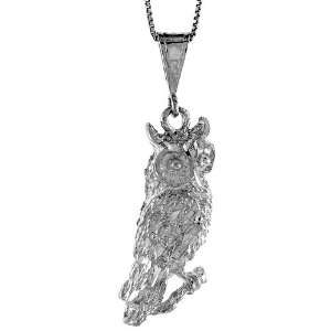   Owl Pendant (w/ 18 Silver Chain), 1 9/16 in. (40mm) 