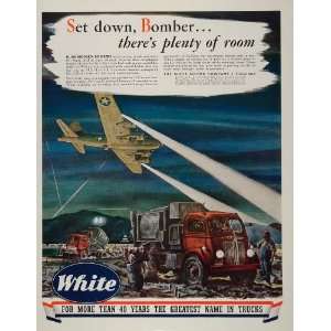  1943 Ad White Truck Cement Mixer Bomber Runway WWII 