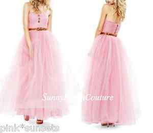   Johnson Pink Pow Poof Strapless Gown Dress Seem on Glee Prom  