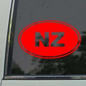  NEW ZEALAND NZ Country Code Euro Ovel Red Decal Red 