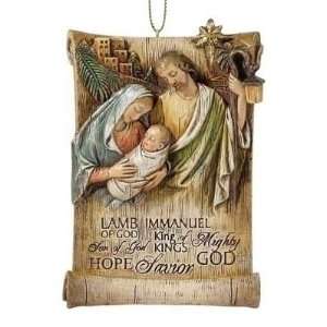 Jesus Names & Holy Family Wood Look Christmas Ornament by Roman 