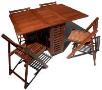   Marbles Store   Strathwood Talbot Hardwood Folding Table and 4 Chairs