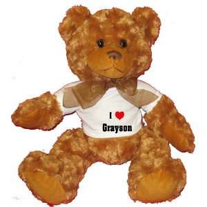  I Love/Heart Grayson Plush Teddy Bear with WHITE T Shirt 