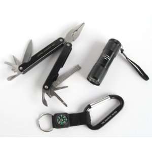 Piece Handy Tool Set 13 in 1 Multitool; 9 LED Flashlight; and 
