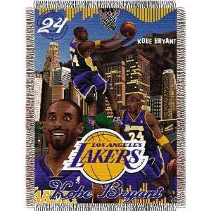 Kobe Bryant #24 Los Angeles Lakers NBA Woven Tapestry Throw Blanket 