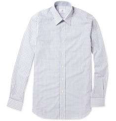 Dunhill Checked Cotton Pointed Collar Shirt