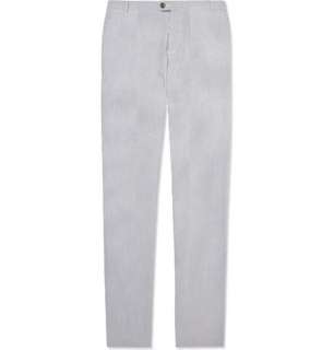  Trousers  Casual trousers  Cotton Blend Seersucker Trousers