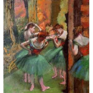  Oil Painting Dancers, Pink and Green Edgar Degas Hand 