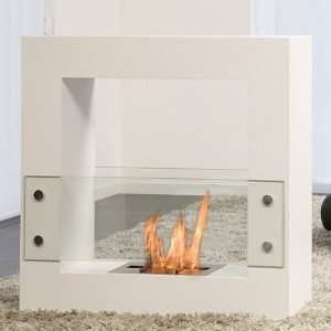  Bio Blaze White Qube Liquid Fuel Fireplace   Small