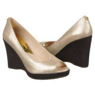 Womens MICHAEL MICHAEL KORS Lexi Mid Wedge Gold Metallic Shoes 