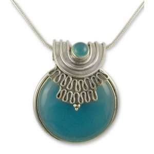  Sterling silver pendant necklace, Summer Blue Jewelry