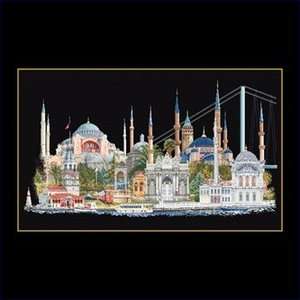 Istanbul   Thea Gouverneur   NEW Cross Stitch Kit w/Black Aida  