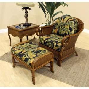 Sunset Reef Rattan and Wicker Ottoman by Hospitality Rattan  