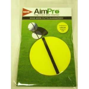 AimPro Large Alignment Ball Marker (Yellow/Black) Golf Putting Aid NEW