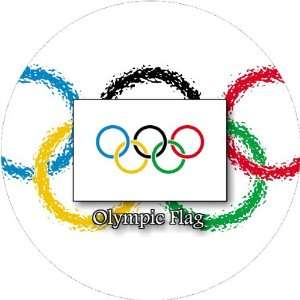    Pack of 12 6cm Square Stickers Olympic Flag