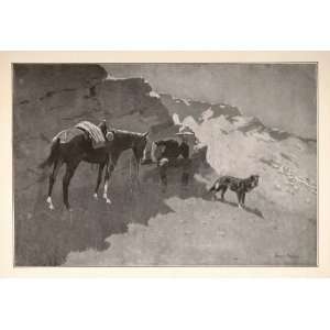   Remington Sheep Rancher Horse Dog   Original Print