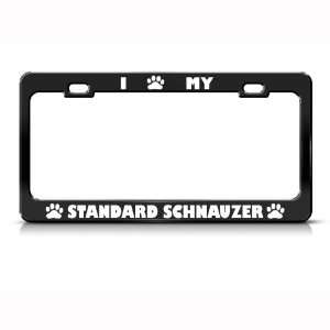 Standard Schnauzer Dog Dogs Black Metal license plate frame Tag Holder