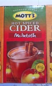 Motts Hot Apple Cider   36 Packets Hot spiced cider  